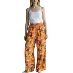 C&C California Linen Floral Wide Leg Pants - M